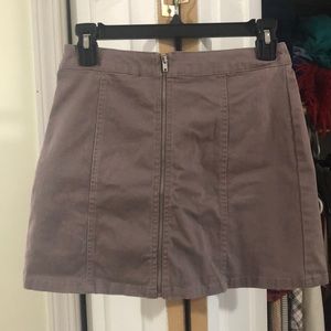 Front zipper mini skirt